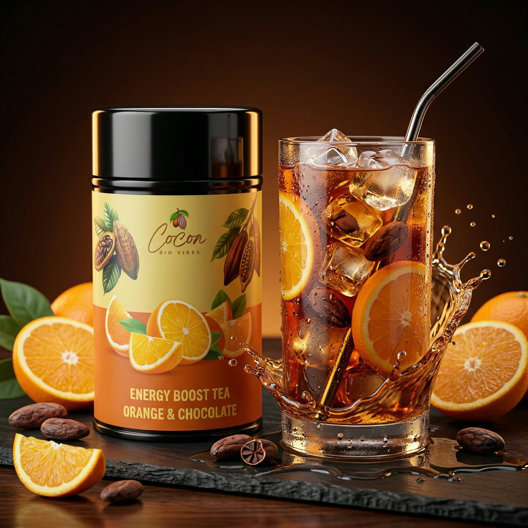 Натурален чай "Energy boost" с  аромат на портокал и шоколад